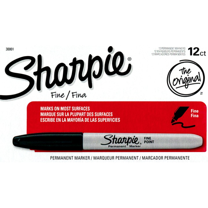 (Ungimmicked) Fine-Tip Sharpie (Black) box of 12 by Murphy's Magic Supplies