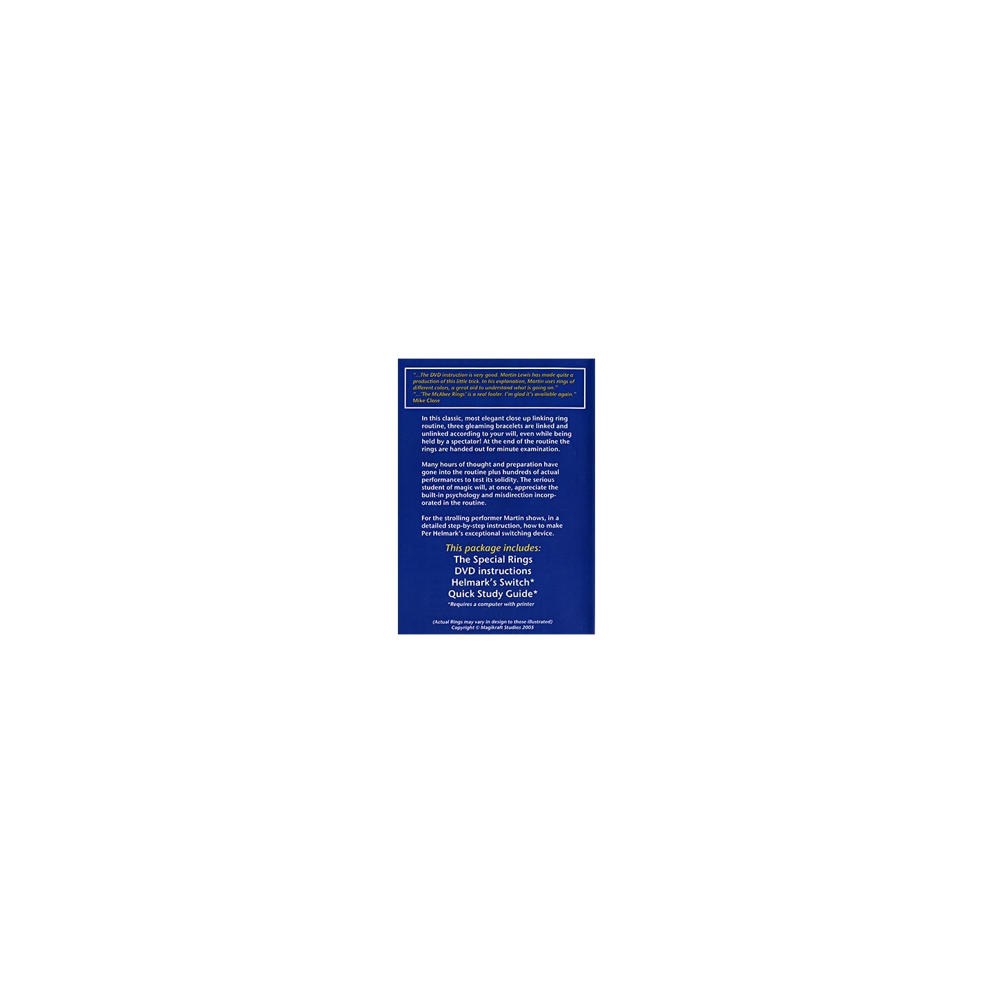 McAbee Rings (Gold Rings and DVD) by Martin Lewis