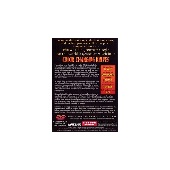 World's Greatest Magic: Color Changing Knives - DVD