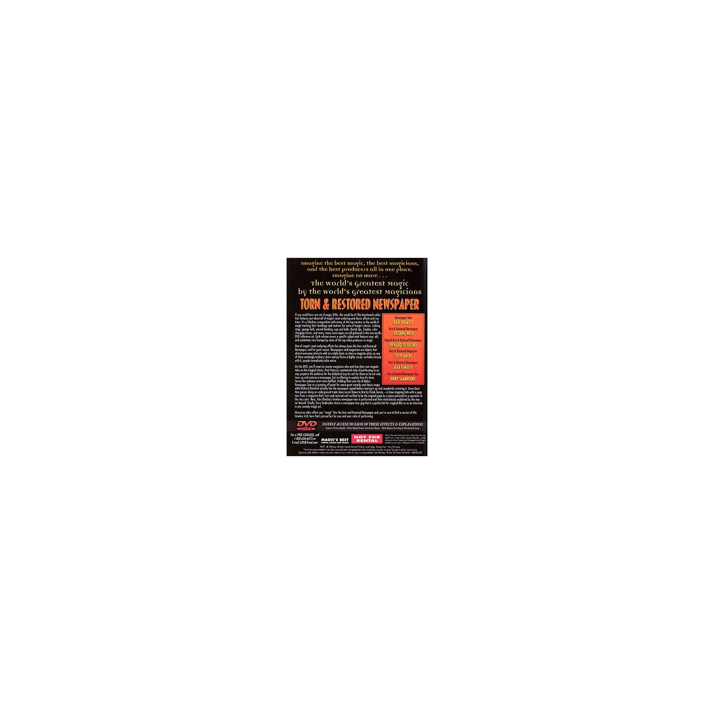 World's Greatest Magic: Torn And Restored Newspaper - DVD