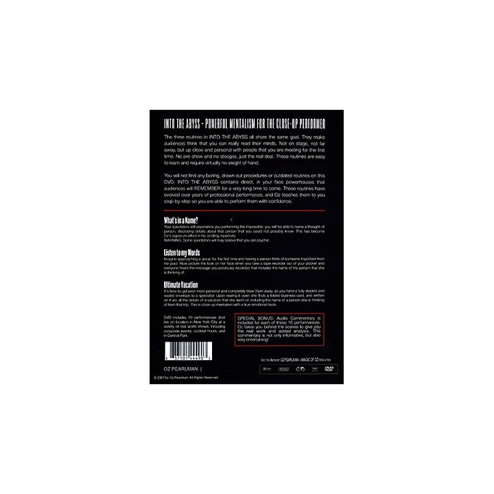 Into the Abyss by Oz Pearlman - DVD