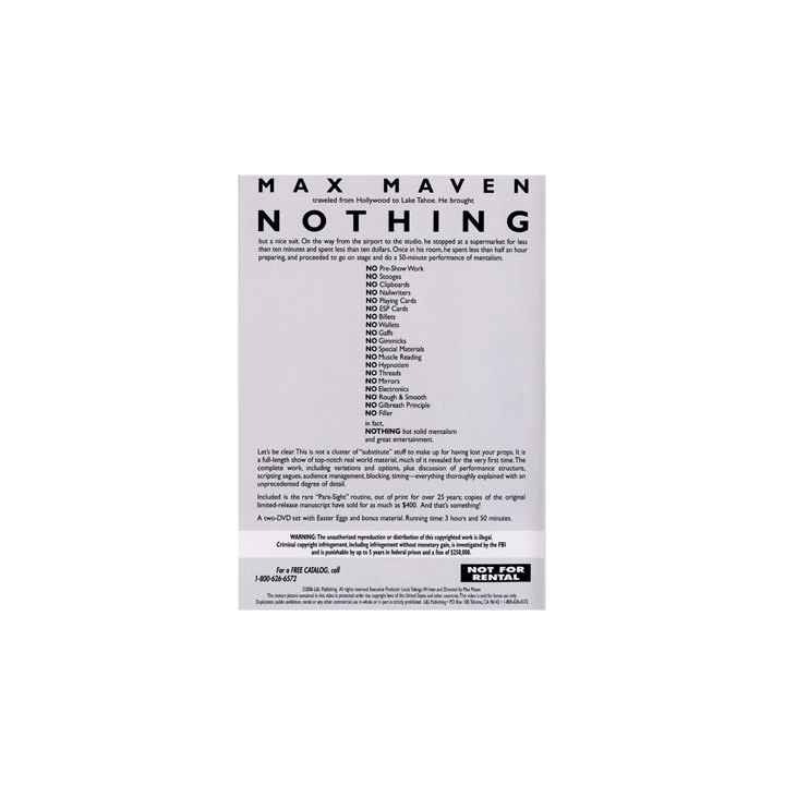 Nothing by Max Maven (2 DVD Set) - DVD