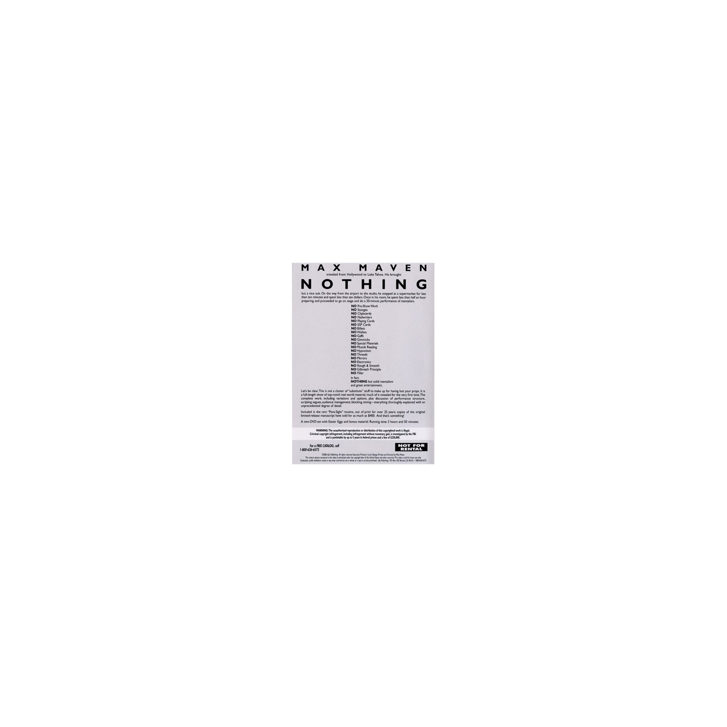 Nothing by Max Maven (2 DVD Set) - DVD