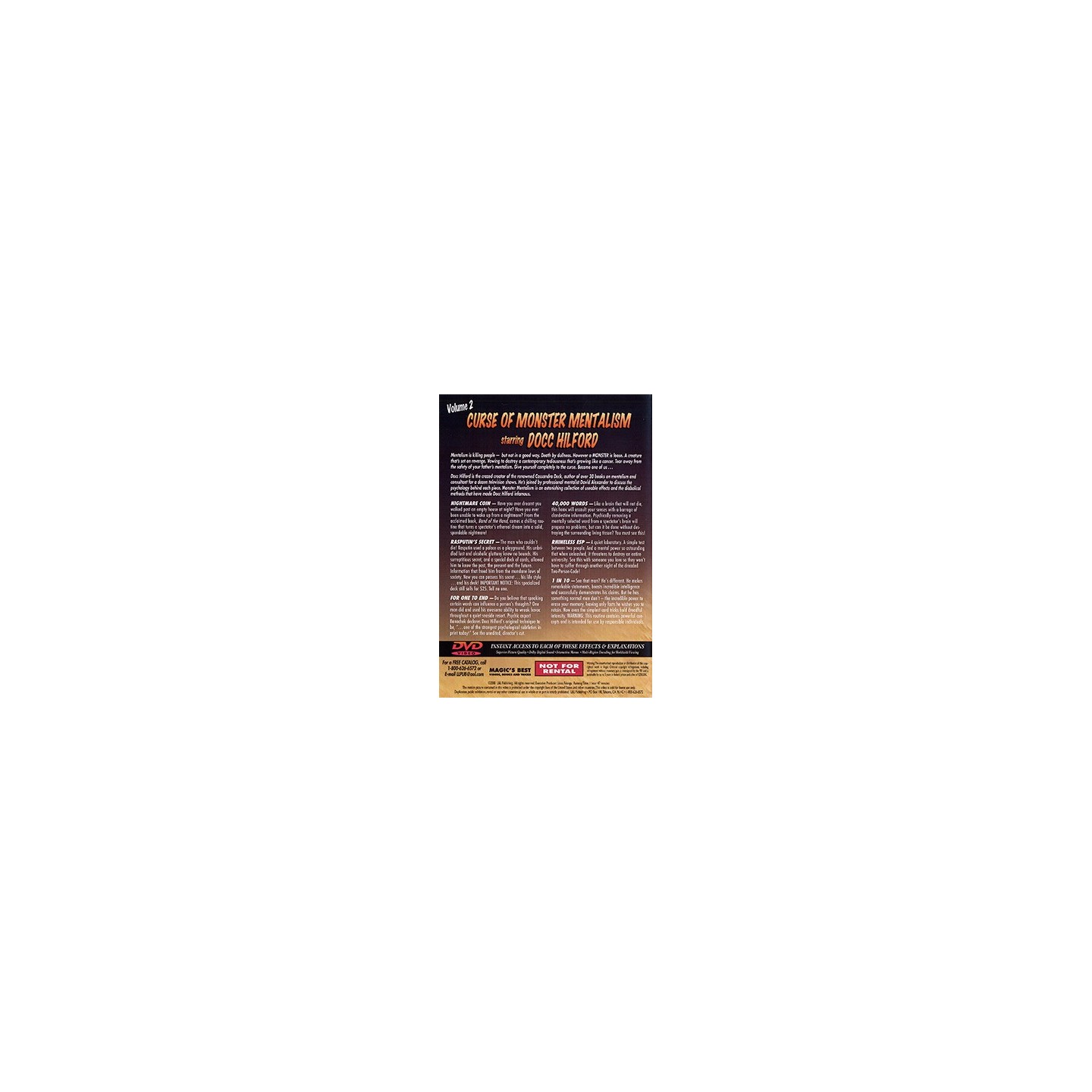 Docc Hilford: Curse Of Monster Mentalism Volume 2 - DVD