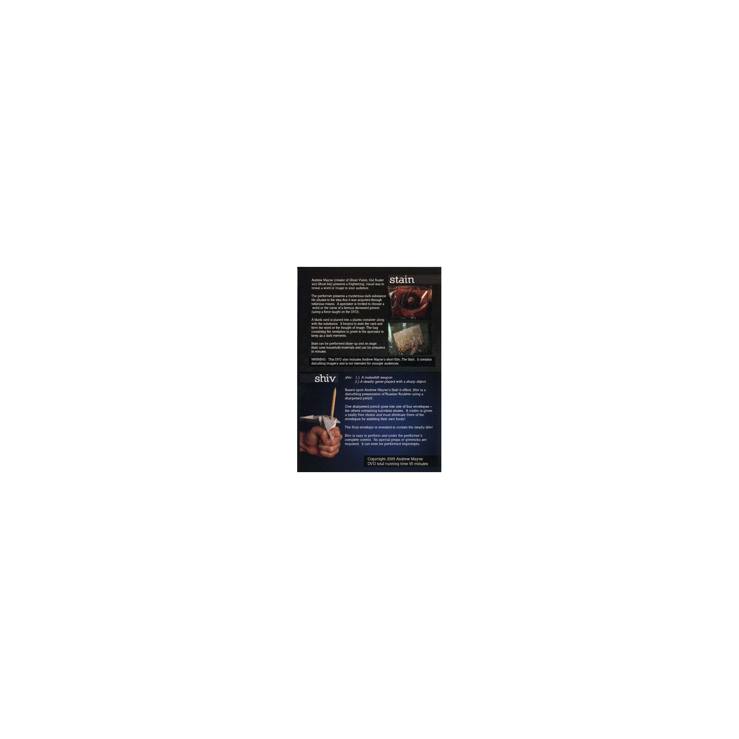Stain-Shiv by Andrew Mayne - DVD