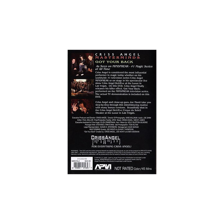 Masterminds (Got Your Back) Vol. 4 by Criss Angel - DVD