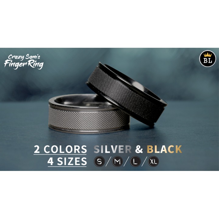 Hanson Chien Presents Crazy Sam's Finger Ring BLACK / MEDIUM (Gimmick and Online Instructions) by Sam Huang