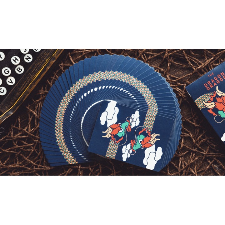 The Dragon (Blue Gilded) Playing Cards