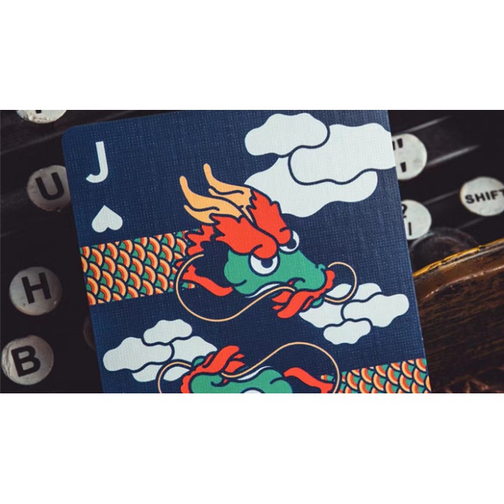 The Dragon (Blue Gilded) Playing Cards