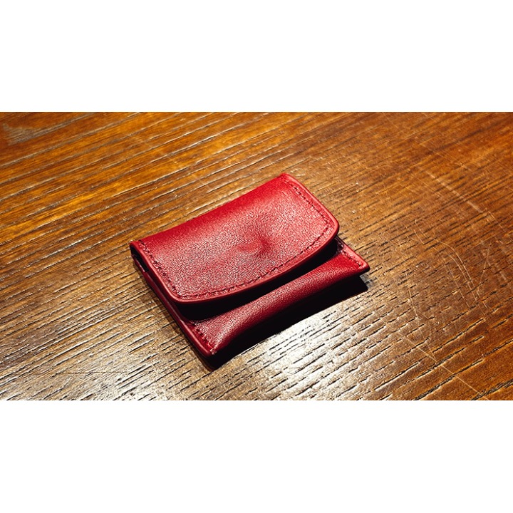 The Cowhide Coin Wallet (Red) by Bacon Magic