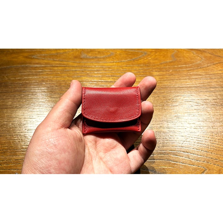 The Cowhide Coin Wallet (Red) by Bacon Magic