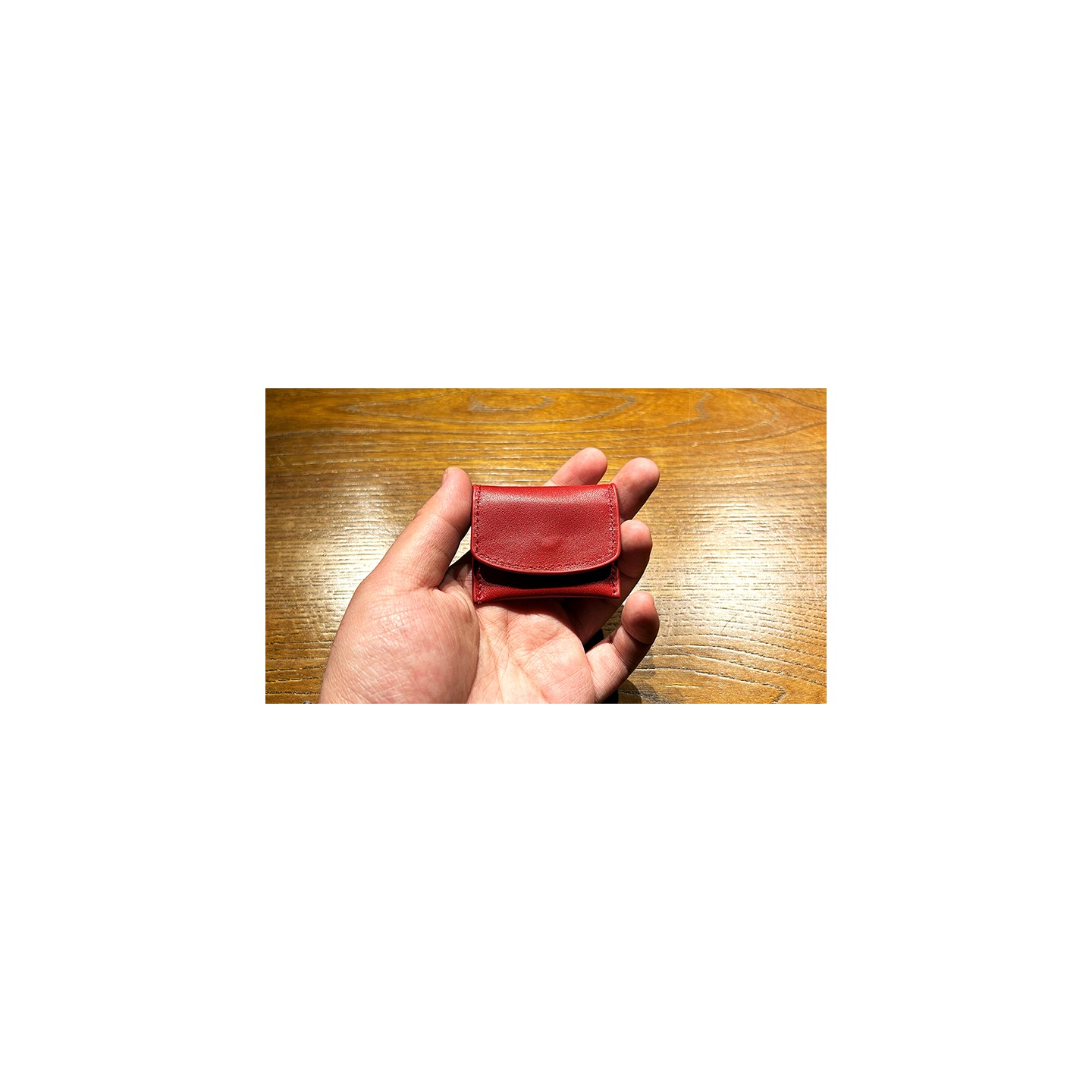 The Cowhide Coin Wallet (Red) by Bacon Magic