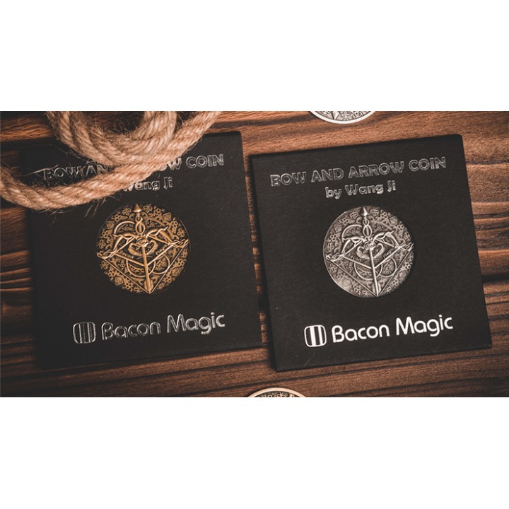 BOW AND ARROW COIN SILVER ( Gimmick and Online Instructions) by Bacon Magic