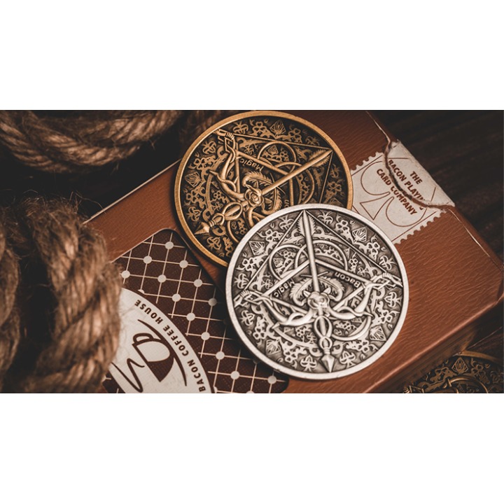 BOW AND ARROW COIN SILVER ( Gimmick and Online Instructions) by Bacon Magic