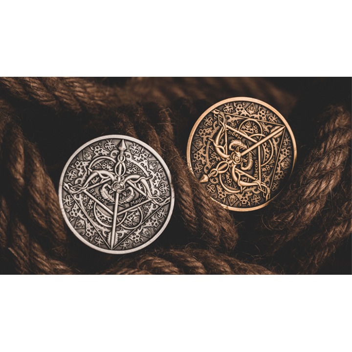 BOW AND ARROW COIN SILVER ( Gimmick and Online Instructions) by Bacon Magic