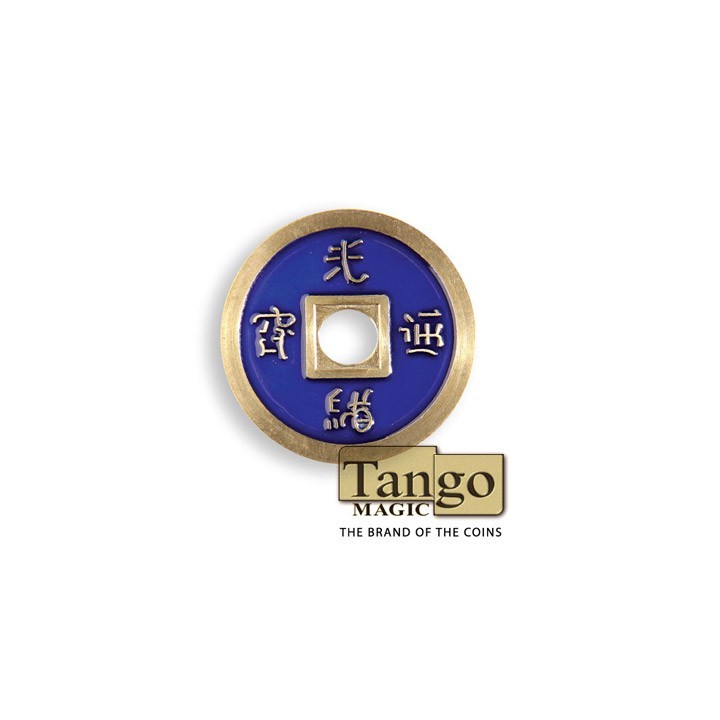 Chinese Coin (CH0021) Blue & Red by Tango Magic - Tricks