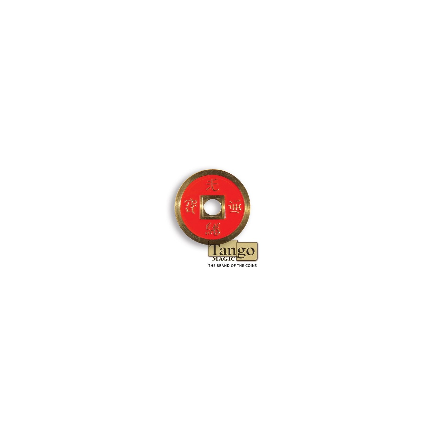 Chinese Coin (CH0021) Blue & Red by Tango Magic - Tricks