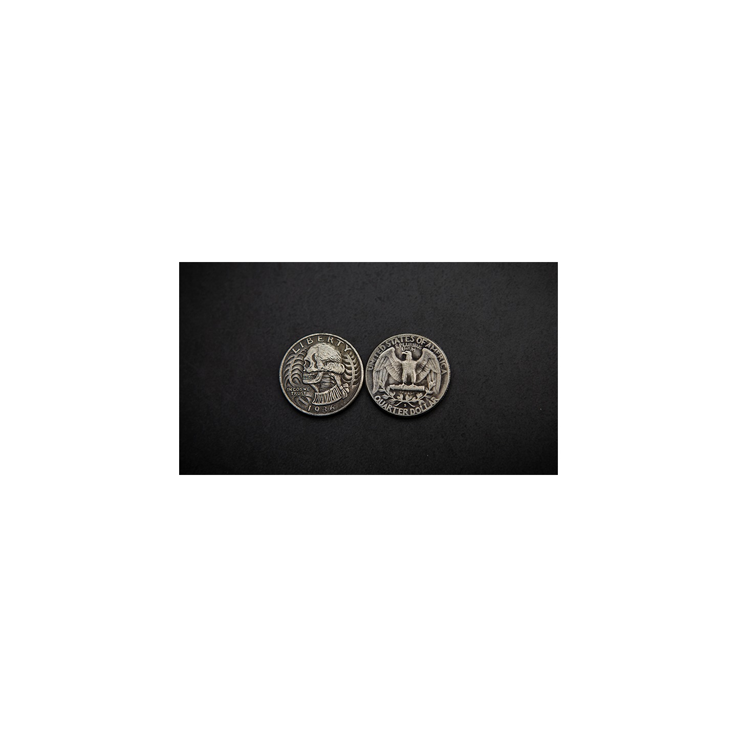 WASHINGTON SKULL HEAD COIN by Men Zi Magic