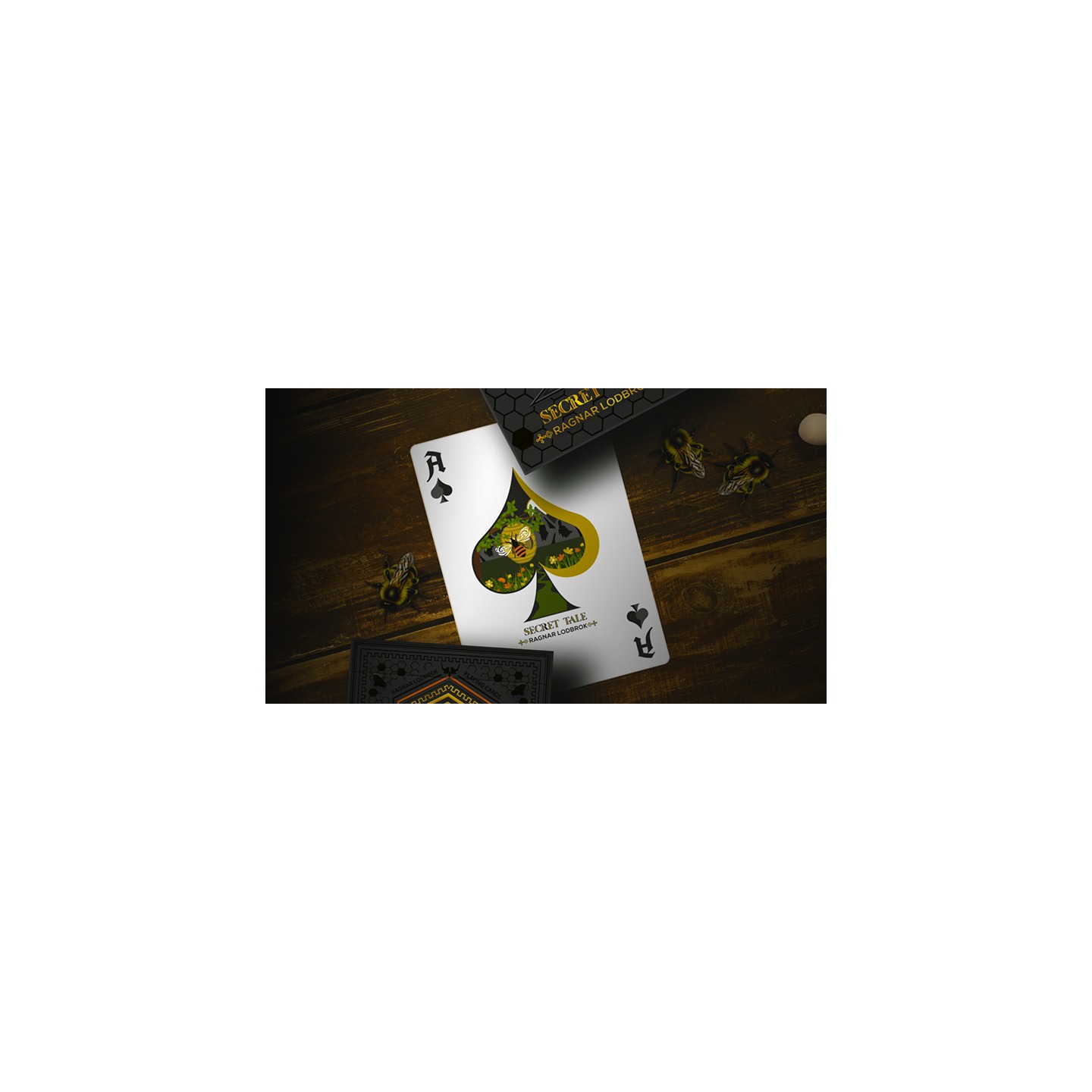 Secret Tale Ragnar White Bee Collector's Playing Cards