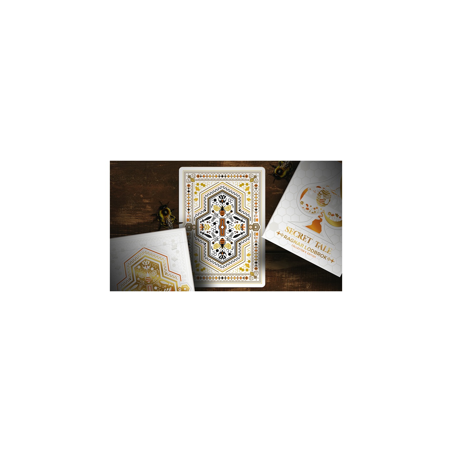 Secret Tale Ragnar White Bee Collector's Playing Cards