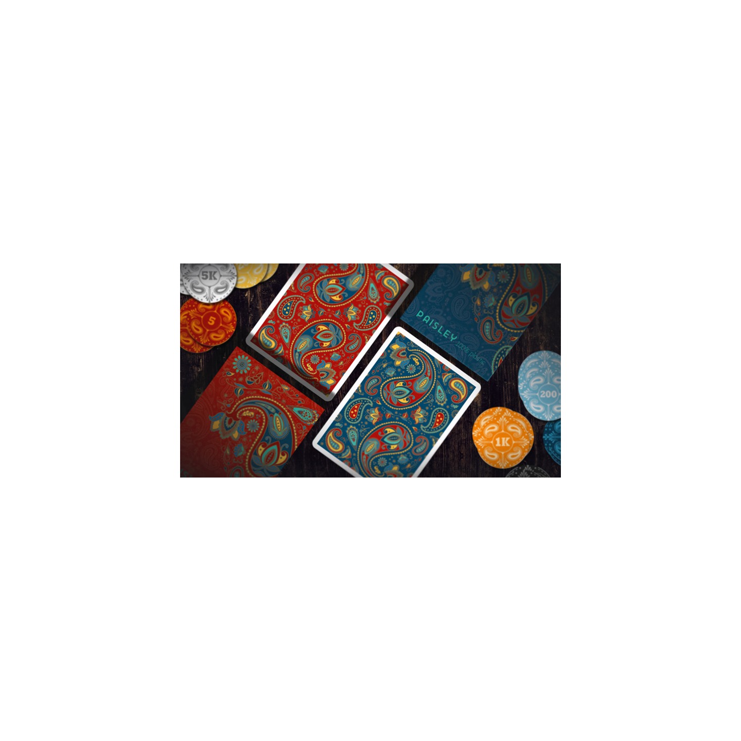 Plastic Paisley Poker Red Playing Cards by Dutch Card House Company