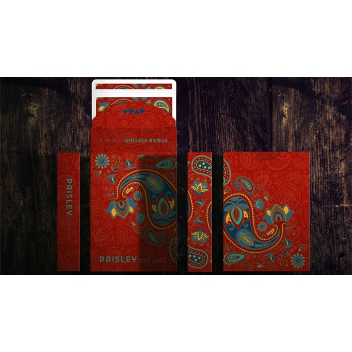 Plastic Paisley Poker Red Playing Cards by Dutch Card House Company
