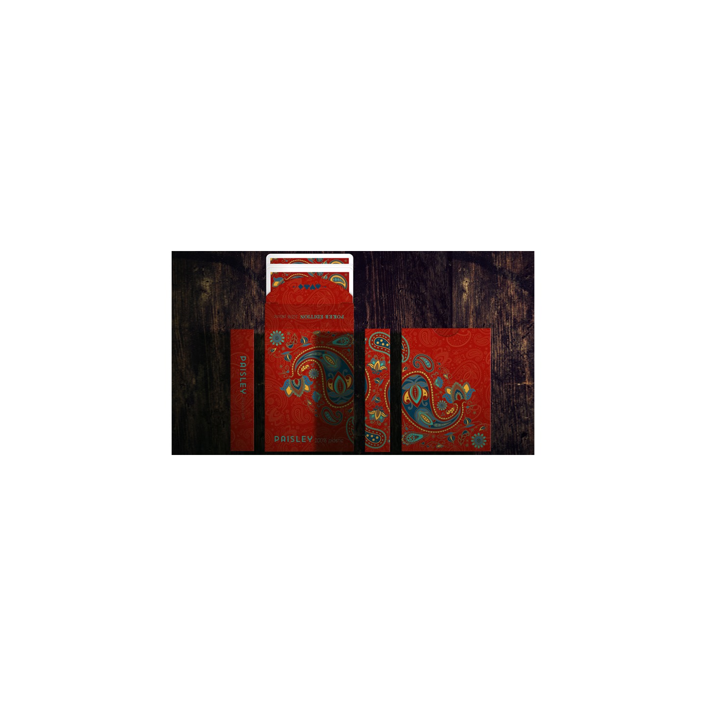 Plastic Paisley Poker Red Playing Cards by Dutch Card House Company