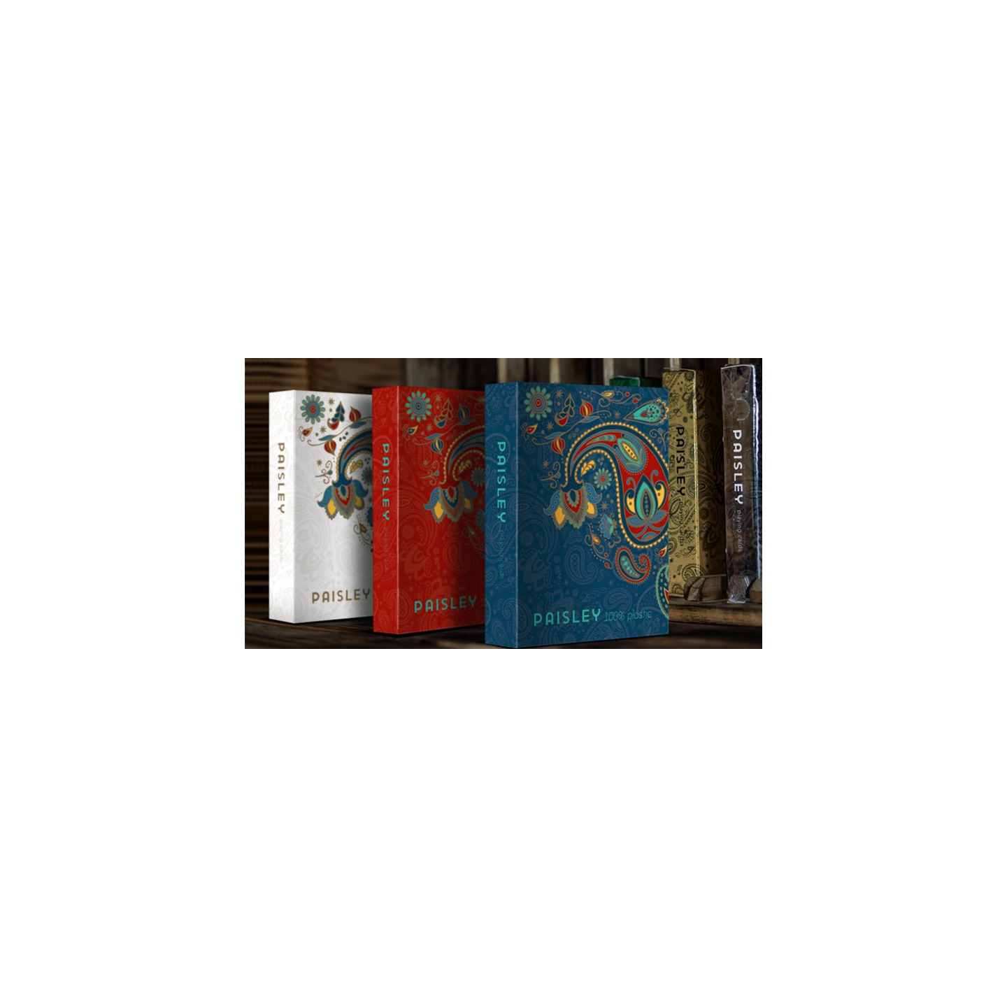 Plastic Paisley Poker Red Playing Cards by Dutch Card House Company