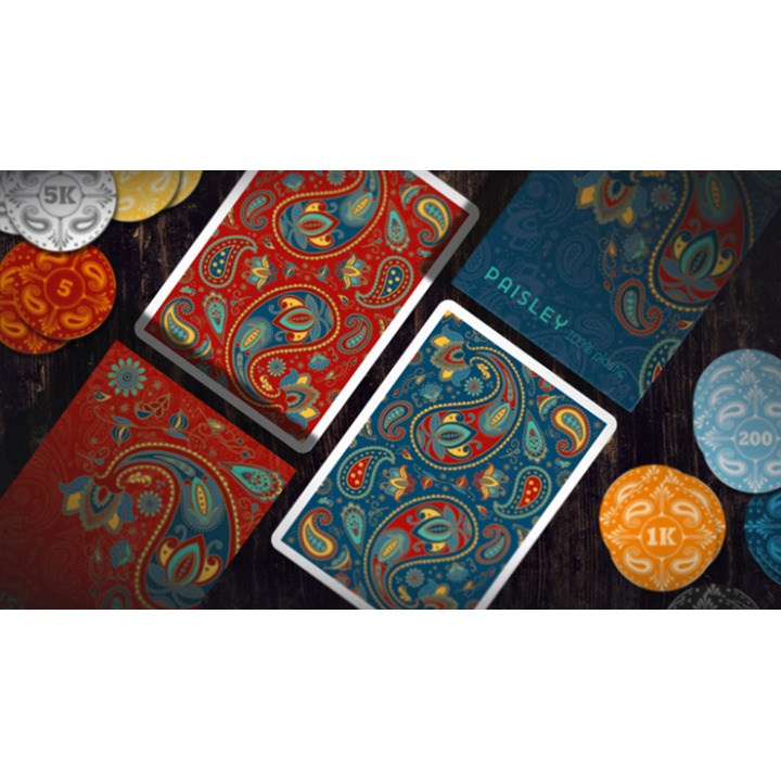 Plastic Paisley Poker Blue Playing Cards by Dutch Card House Company