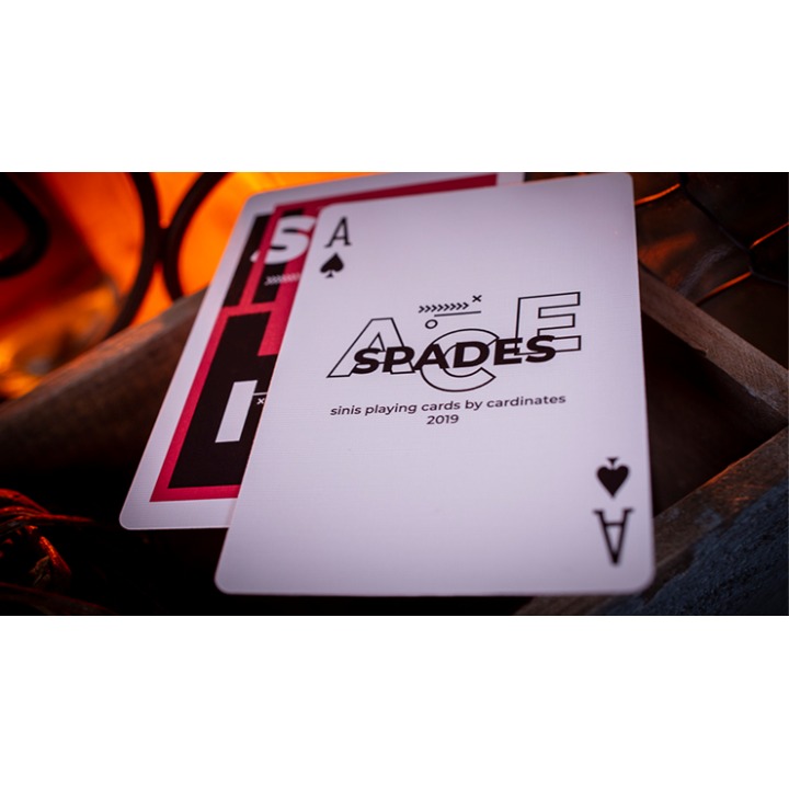 Sinis (Raspberry and Black) Playing Cards by Marc Ventosa