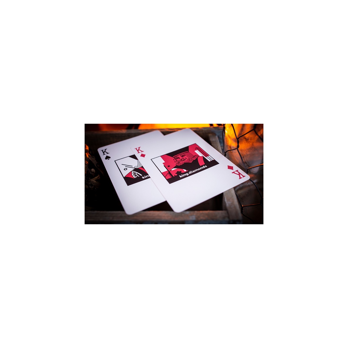 Sinis (Raspberry and Black) Playing Cards by Marc Ventosa