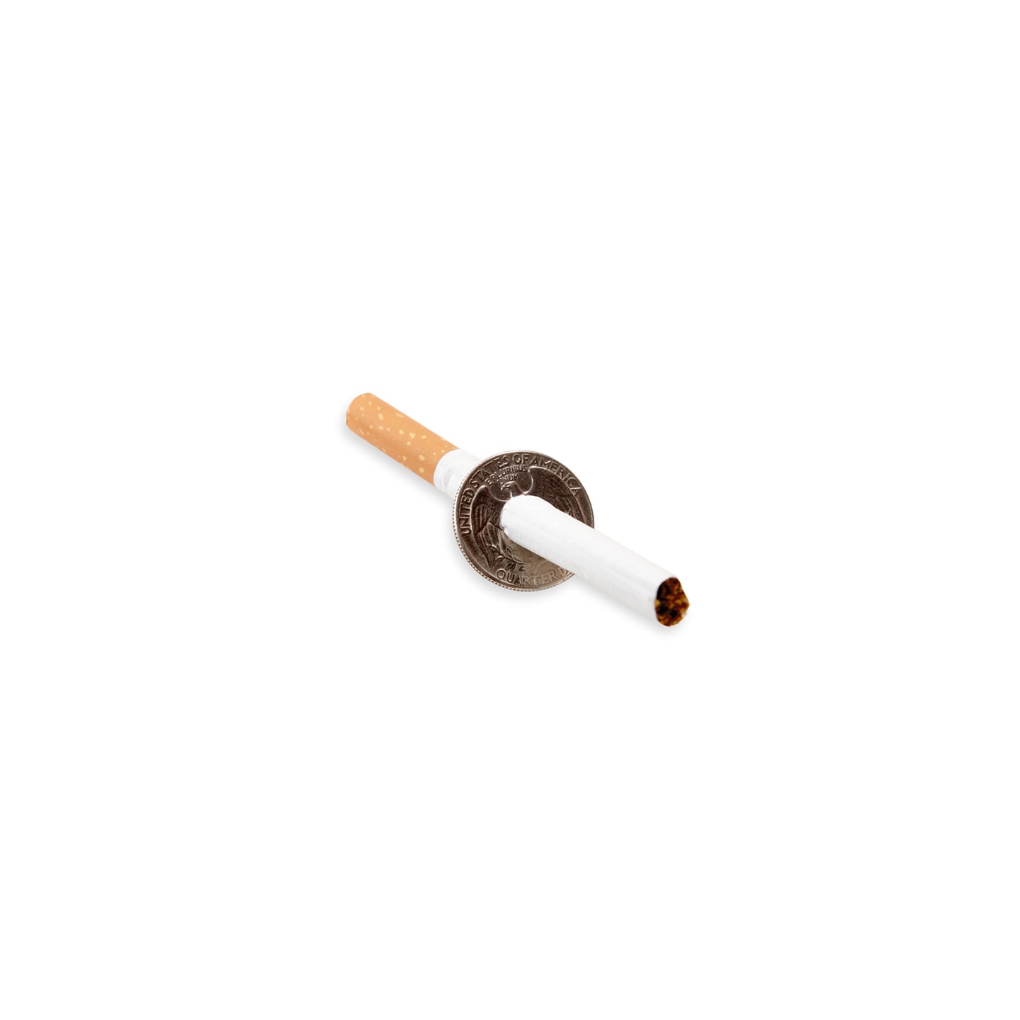 Cigarette Thru Quarter (One Sided) by Eagle Coins