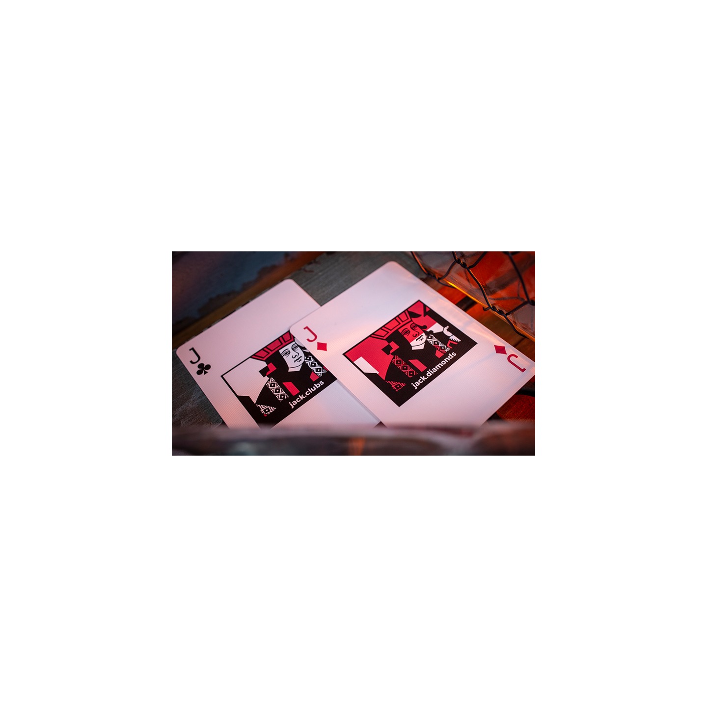 Sinis (Raspberry and Black) Playing Cards by Marc Ventosa