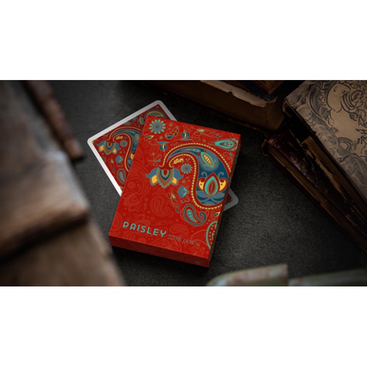 Plastic Paisley Poker Red Playing Cards by Dutch Card House Company
