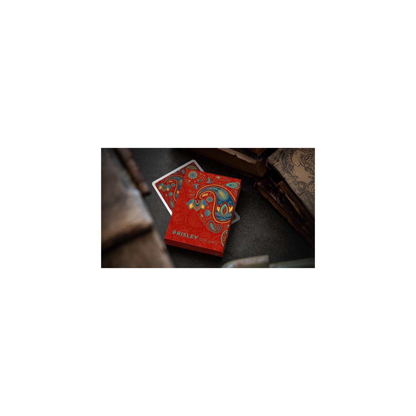 Plastic Paisley Poker Red Playing Cards by Dutch Card House Company