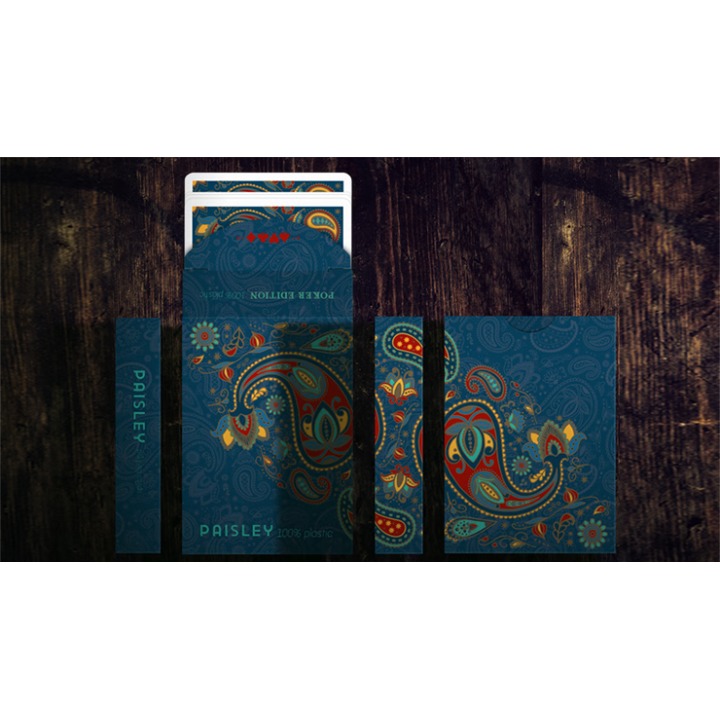 Plastic Paisley Poker Blue Playing Cards by Dutch Card House Company