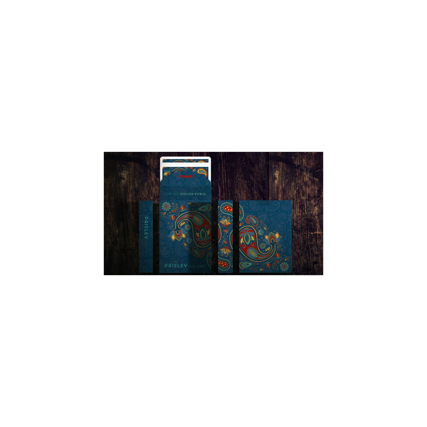 Plastic Paisley Poker Blue Playing Cards by Dutch Card House Company