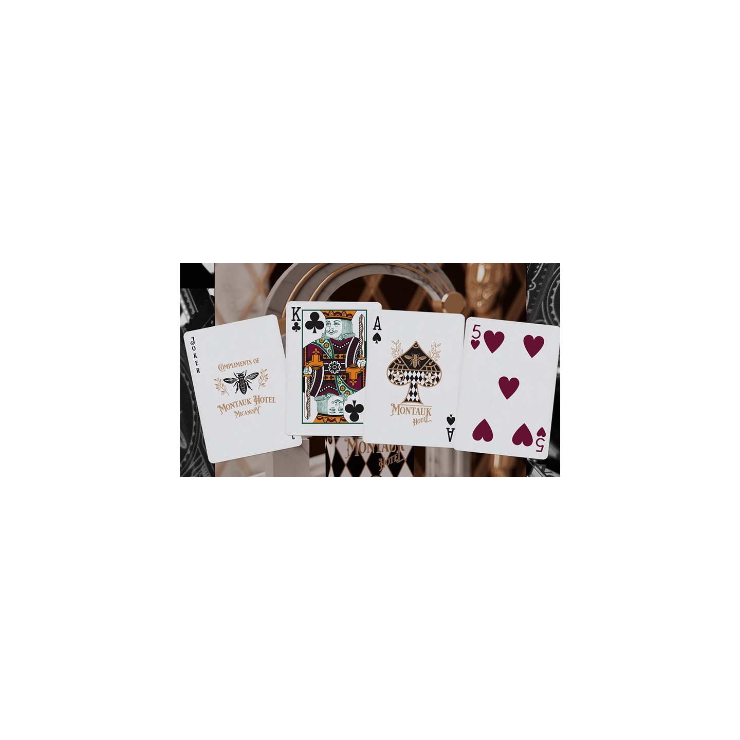Montauk Hotel Burgundy Playing Cards by Gemini