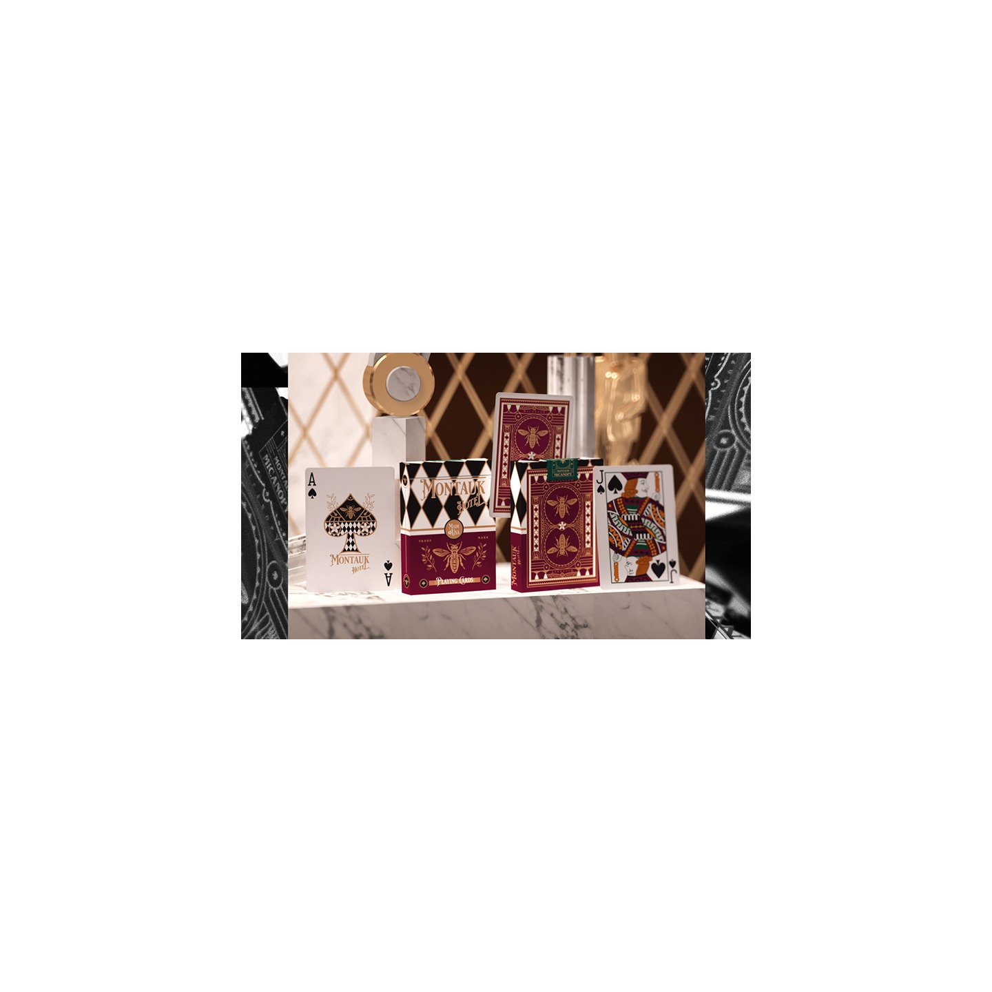 Montauk Hotel Burgundy Playing Cards by Gemini