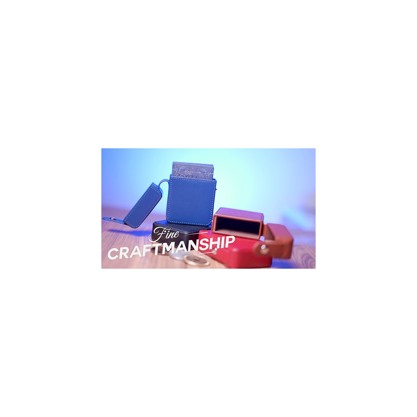 MAZE Leather Card Case (Blue) by Bond Lee