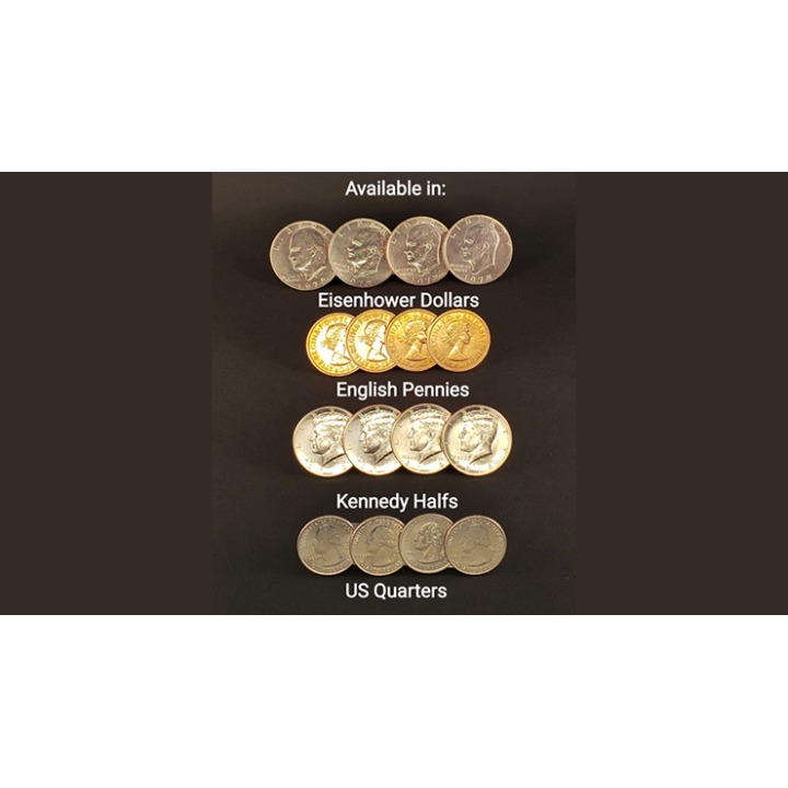 Symphony Coins (US Quarter) Gimmicks and Online Instructions by RPR Magic Innovations