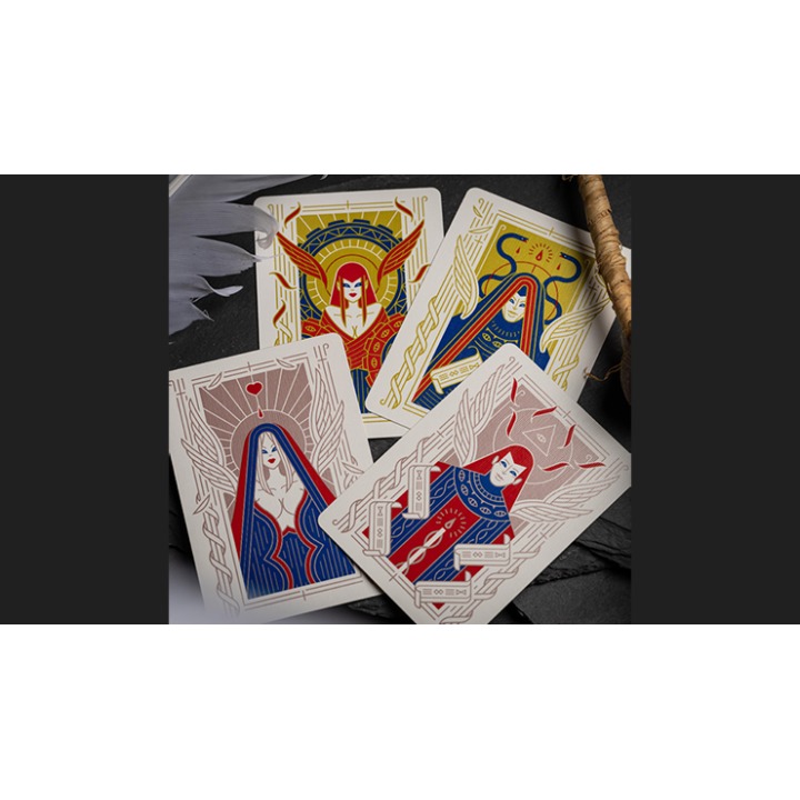 Celestial Valor Playing Cards by Giovanni Meroni(greenish yellow)