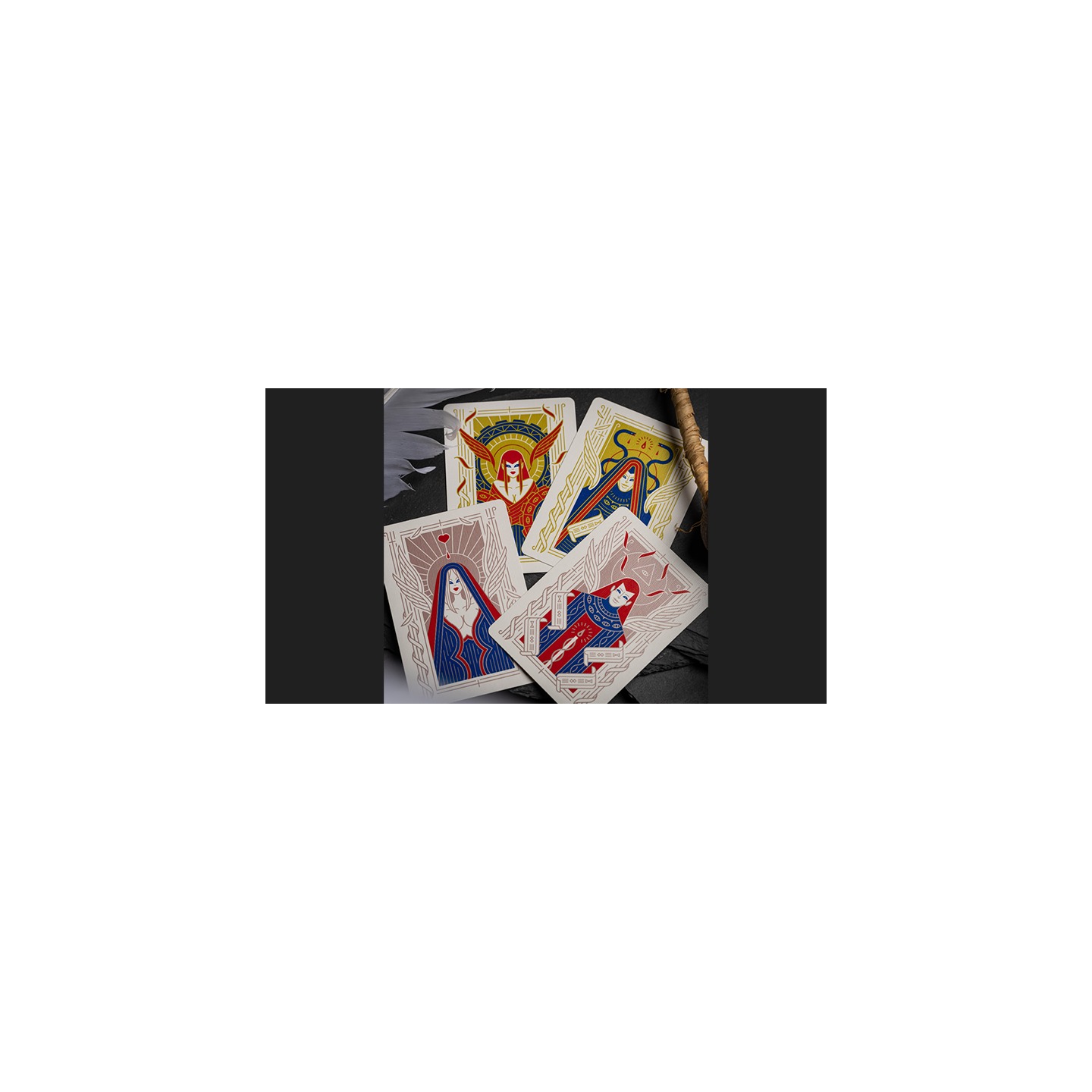 Celestial Valor Playing Cards by Giovanni Meroni(greenish yellow)