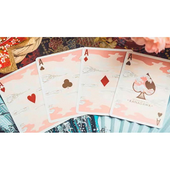The Great Wave off Kanagawa V3 (Autumn Maple / Peachy Pink) Playing Cards