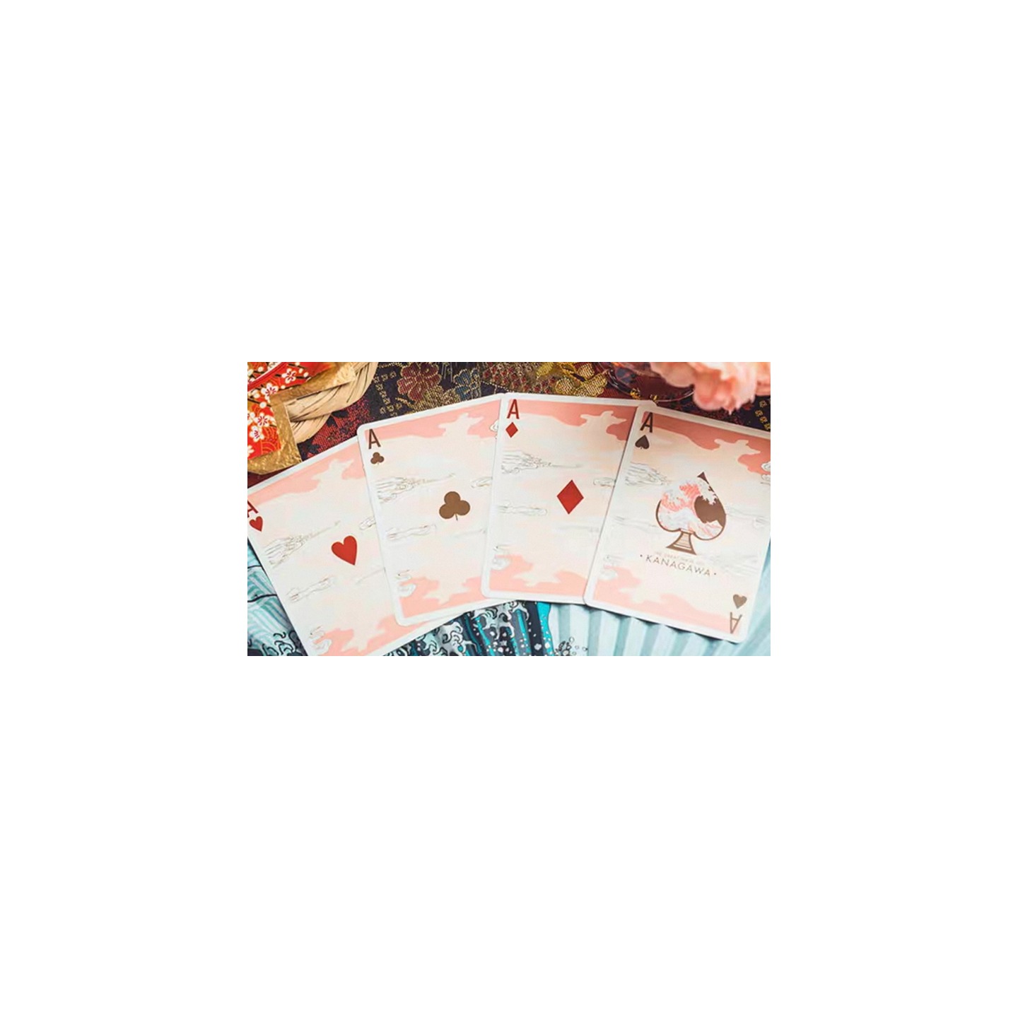 The Great Wave off Kanagawa V3 (Autumn Maple / Peachy Pink) Playing Cards