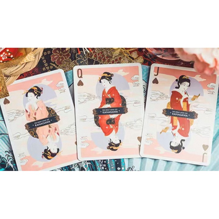 The Great Wave off Kanagawa V3 (Autumn Maple / Peachy Pink) Playing Cards