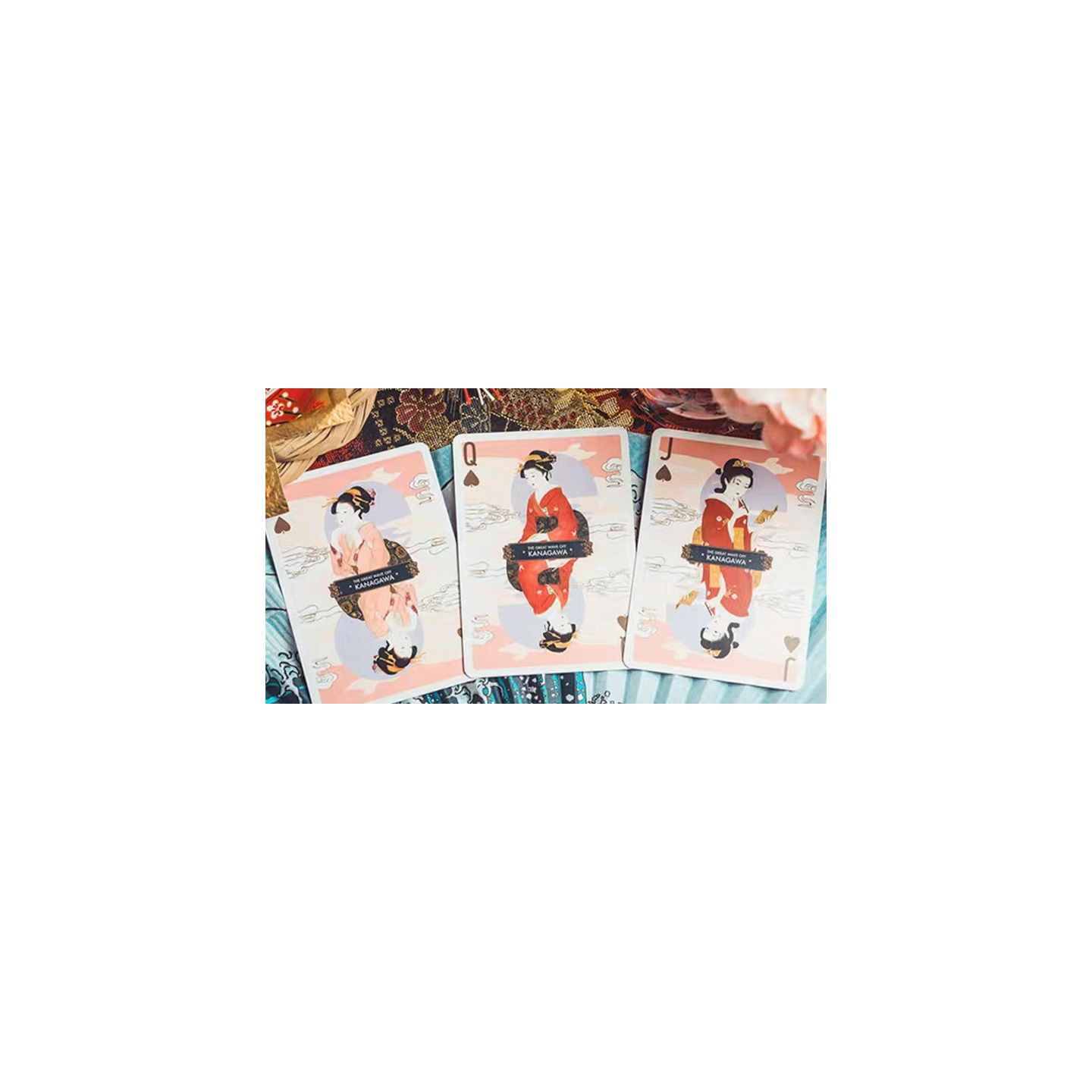 The Great Wave off Kanagawa V3 (Autumn Maple / Peachy Pink) Playing Cards