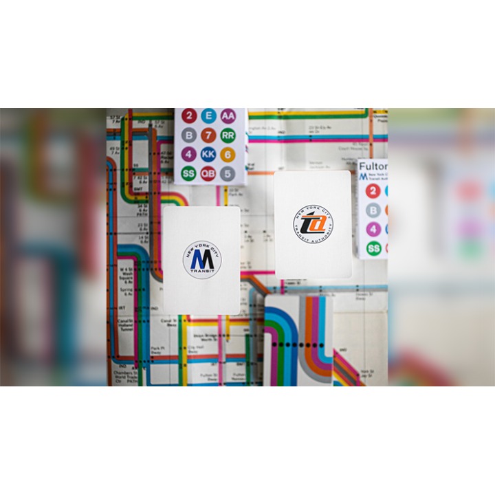 WHITE EDITION FULTON STREET MTA PLAYING CARDS (1972 VIGNELLI MAP EDITION)