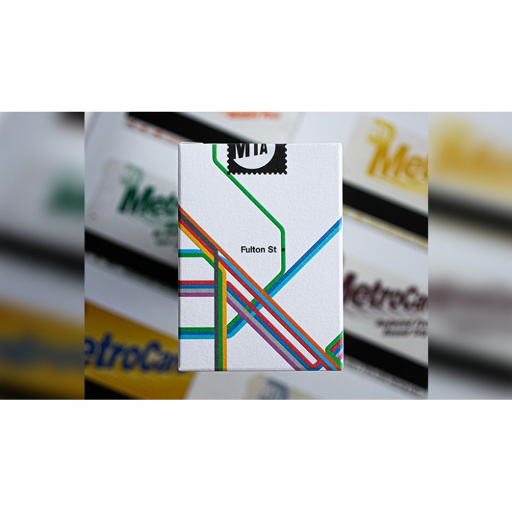 WHITE EDITION FULTON STREET MTA PLAYING CARDS (1972 VIGNELLI MAP EDITION)