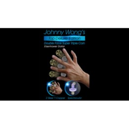 Johnny Wong's Double Face Super Triple Coin (Eisenhower Dollar Size) by Johnny Wong